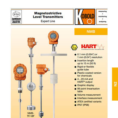 Transmissores de nível magnetostritivos NMB - Kobold